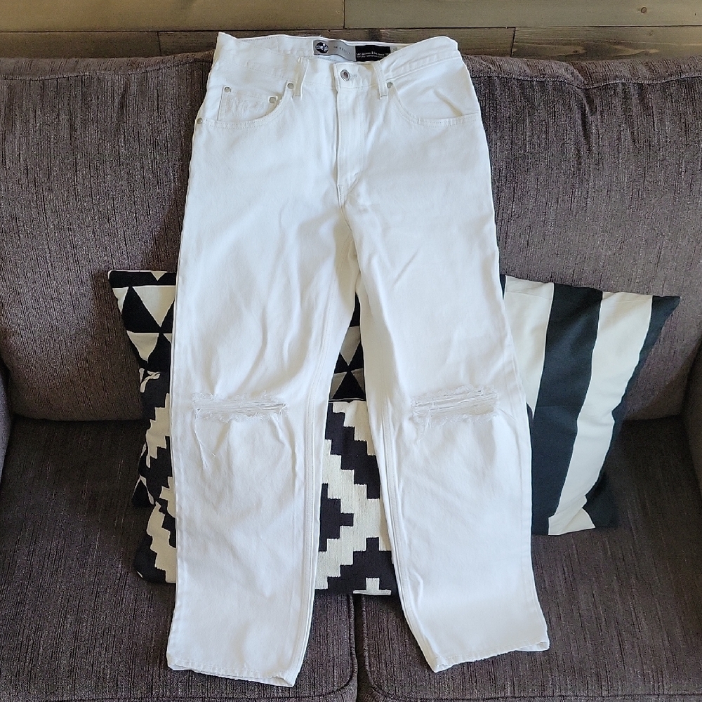 Levi's SilverTab White Baggy Distressed Jeans